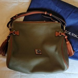 Pebble Leather Medium Tassel Satchel